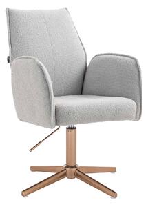 HR280CROSS Szürke modern boucle szék arany lábbal