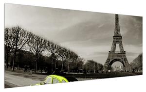 Eiffel torony és a sárga autó kép (120x50 cm)