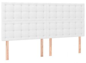 Fehér műbőr led-es fejtámla 160x5x118/128 cm