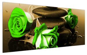 Zöld rózsa kép (120x50 cm)