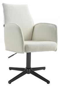 HR280CROSS Krémszínű modern boucle szék fekete lábbal
