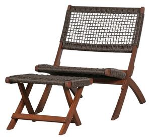 Lois rombosfából készült sötétbarna lábtartó a kerti székhez - WOOOD