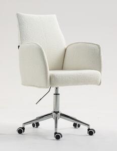 HR280K Krémszínű modern boucle szék krómozott lábbal