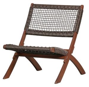 Lois rombosfából készült sötétbarna összecsukható kerti szék - WOOOD