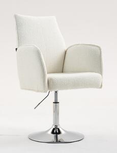 HR280N Krémszínű modern boucle szék krómozott lábbal