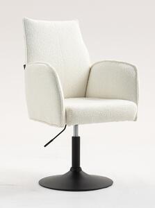 HR280N Krémszínű modern boucle szék fekete lábbal