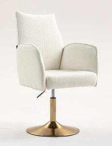 HR280N Krémszínű modern boucle szék arany lábbal