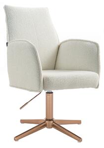 HR280CROSS Krémszínű modern boucle szék arany lábbal
