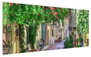 Mediterrán nyári utcácska képe (120x50 cm)