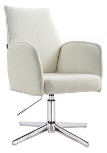 HR280CROSS Krémszínű modern boucle szék krómozott lábbal