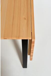 Brisbane bővíthető borovi fenyő étkezőasztal fekete konstrukcióval, 120 (200) x 70 cm - Bonami Essentials