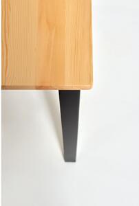 Sydney borovi fenyő étkezőasztal fekete konstrukcióval, 70 x 70 cm - onami Essentials