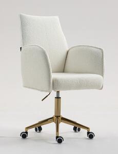 HR280K Krémszínű modern boucle szék arany lábbal