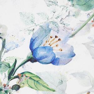 Gyönyörű fehér sötétítő függöny finom kék virágokkal Hossz: 250 cm