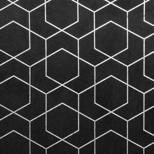 Fekete függönyök geometrikus nyomattal a nappaliba Hossz: 250 cm
