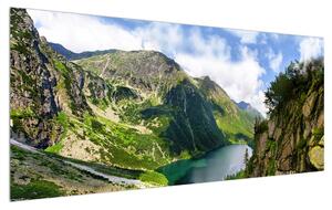 Hegyi tájkép és tó (120x50 cm)