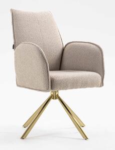 HR280 CSILLAGLÁB Latte modern boucle szék arany lábbal