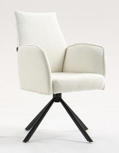 HR280 CSILLAGLÁB Krémszínű modern boucle szék fekete lábbal