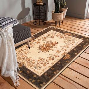 Eredeti barna-krémszínű vintage szőnyeg a nappaliba Szélesség: 120 cm | Hossz: 170 cm