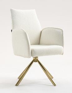 HR280 CSILLAGLÁB Krémszínű modern boucle szék arany lábbal