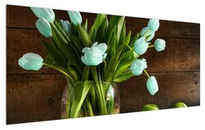 Kék tulipánok a vázában (120x50 cm)