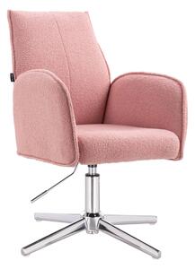 HR280CROSS Púder Rózsaszín modern boucle szék krómozott lábbal