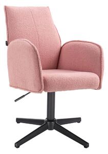 HR280CROSS Púder Rózsaszín modern boucle szék fekete lábbal