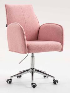 HR280K Púder Rózsaszín modern boucle szék krómozott lábbal