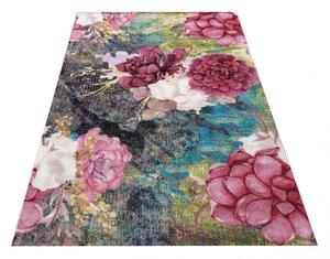 Eredeti minőségű szőnyeg színes virágok motívummal Szélesség: 120 cm | Hossz: 170 cm