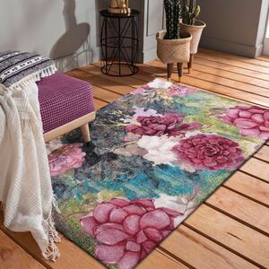 Eredeti minőségű szőnyeg színes virágok motívummal Szélesség: 120 cm | Hossz: 170 cm
