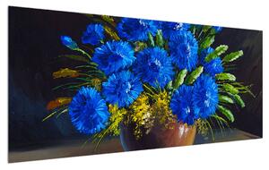 Kék virágok a vázában (120x50 cm)