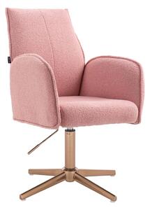 HR280CROSS Púder Rózsaszín modern boucle szék arany lábbal