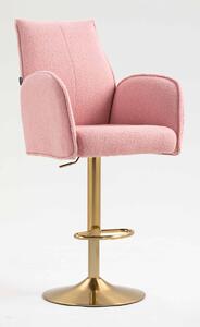 HR280W Púder Rózsaszín modern boucle szék arany lábbal