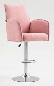 HR280W Púder Rózsaszín modern boucle szék krómozott lábbal