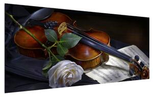 Rózsa és a hegedű képe (120x50 cm)