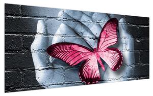 Pillangó a tenyérben modern kép (120x50 cm)
