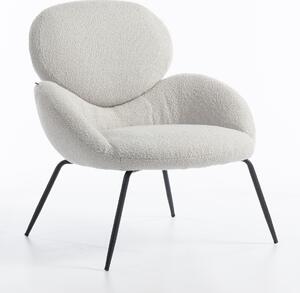 HR2045 Szürke modern boucle szék fekete lábbal