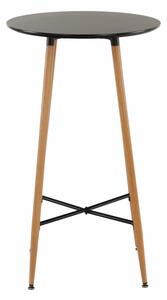 KONDELA Bárasztal, fekete/tölgy, átmérő 60 cm, IMAM