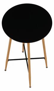 KONDELA Bárasztal, fekete/tölgy, átmérő 60 cm, IMAM