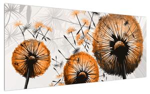 Kép -narancssárga pitypang pehely (120x50 cm)