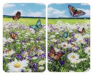Edzett üveg tűzhely fedőlap szett 2 db-os 52x30 cm Summer Meadow – Maximex