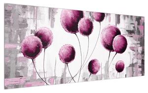 Absztrakt kép - rózsaszín léggömbök (120x50 cm)