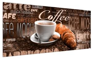 Kávé és a croissant kép (120x50 cm)
