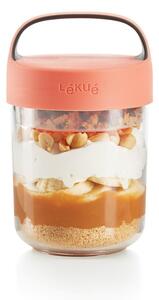 To Go leves/joghurt ételhordó müzlitartóval és narancssárga tetővel, 400 ml - Lékué