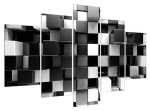 Absztrakt fekete-fehér kép-kockák (150x105 cm)