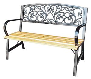 GardenLine dekoratív Kerti pad 120x56x87cm - barna-fekete
