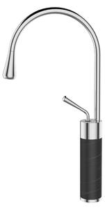 Invena Gabro, magas mosdócsaptelep, króm-fekete matt, INV-BU-33-W08-V