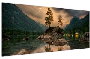 Kép - tó a hegyekben (120x50 cm)