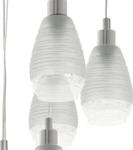 Eglo Siracusa függesztett lámpa, nikkel-fehér-áttetsző, 10xE27 foglalattal
