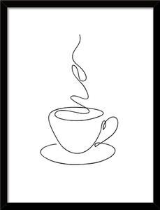 Keretezett poszter 30x40 cm Linear Coffee – Styler
